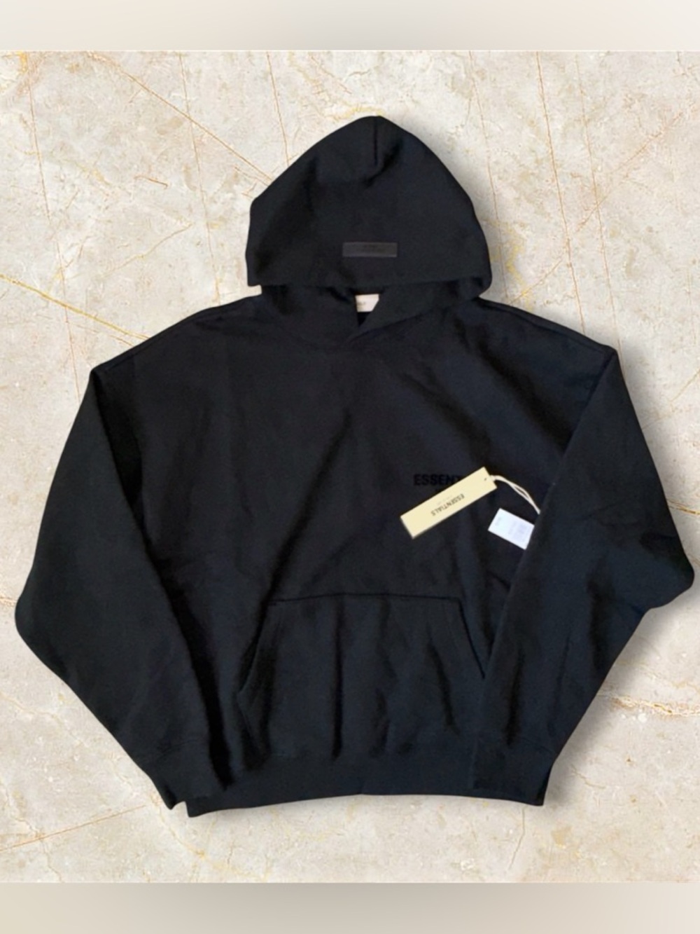 Essentials Black Men's Hoodie Pullover